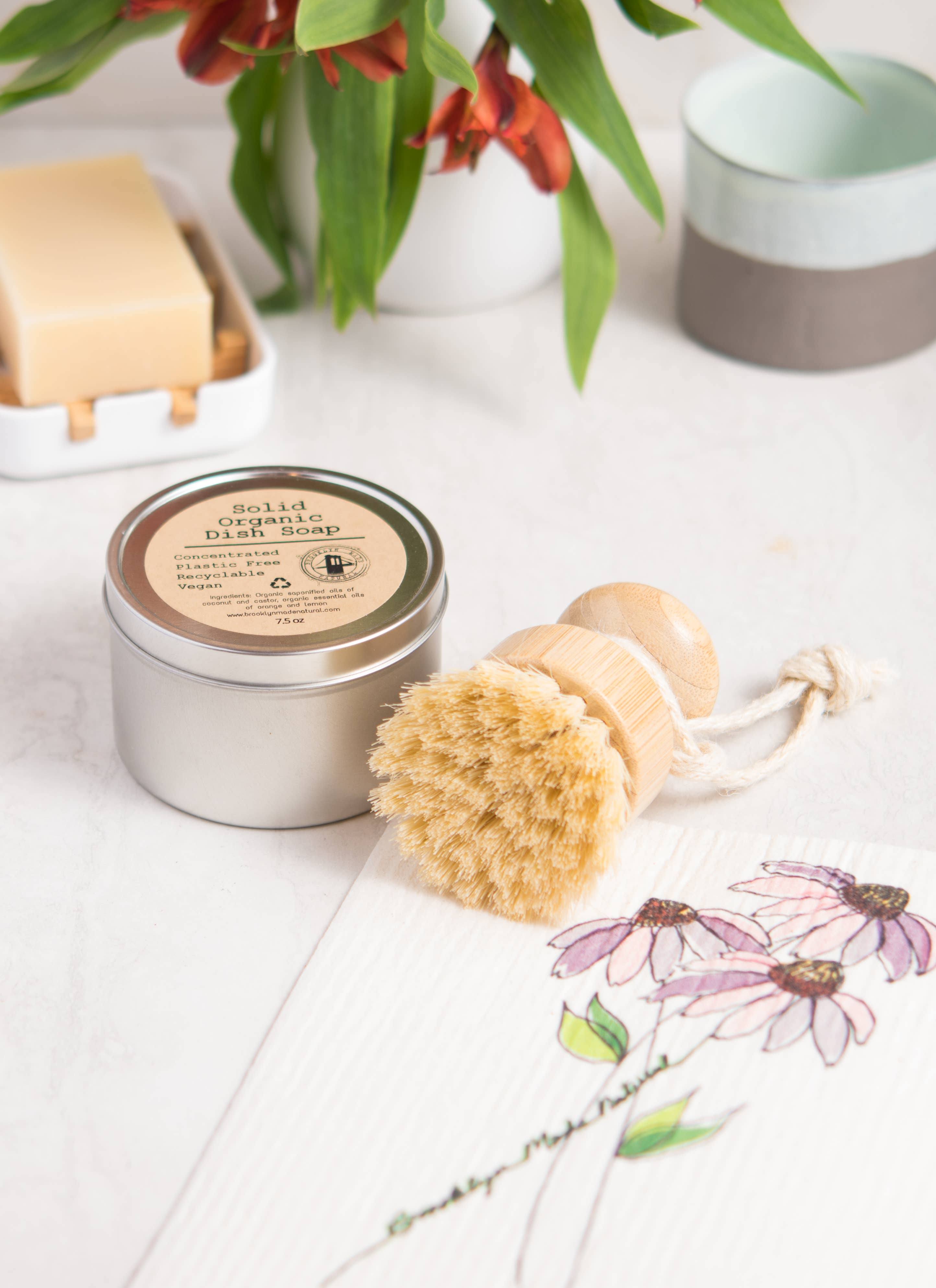 Bamboo & Hemp Kitchen Dish & Veggie Scrub Brush - Zero Waste