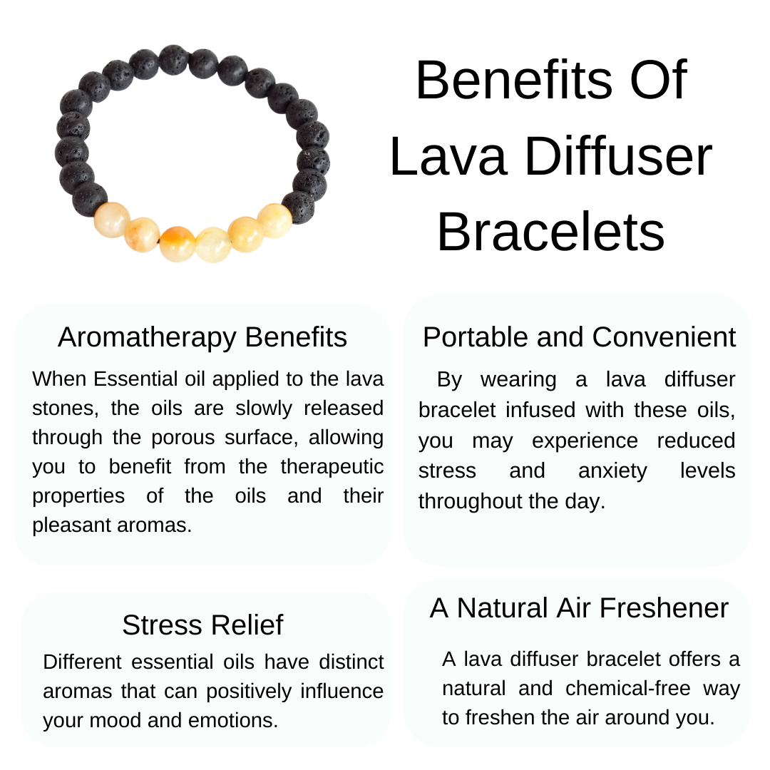 Lava Diffuser Bracelet, Lava with 7 Chakra Oil Diffuser