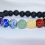 Lava Diffuser Bracelet, Lava with 7 Chakra Oil Diffuser