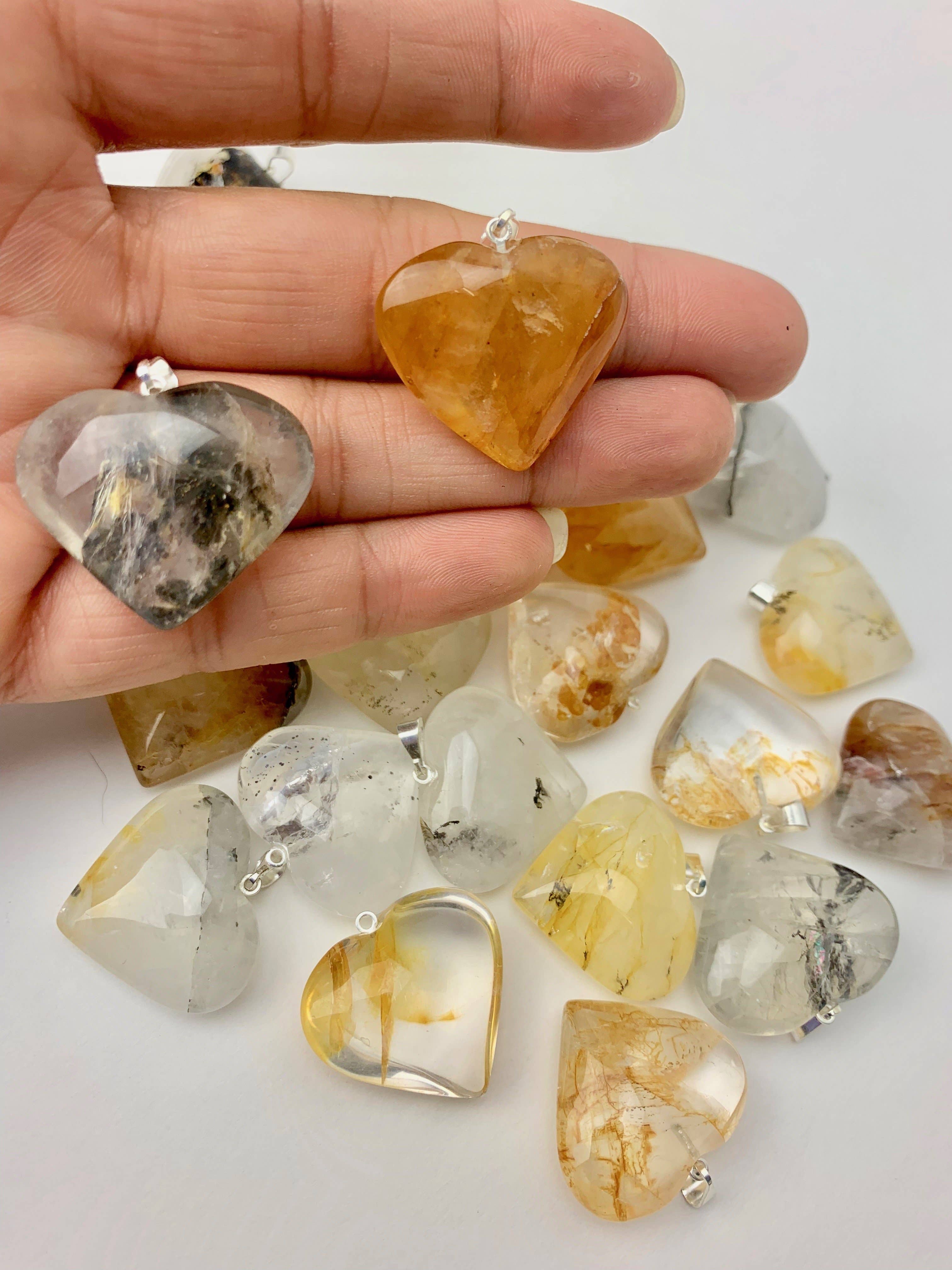 Crystal Heart Pendants | Choose a Stone!