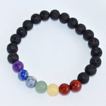 Lava Diffuser Bracelet, Lava with 7 Chakra Oil Diffuser