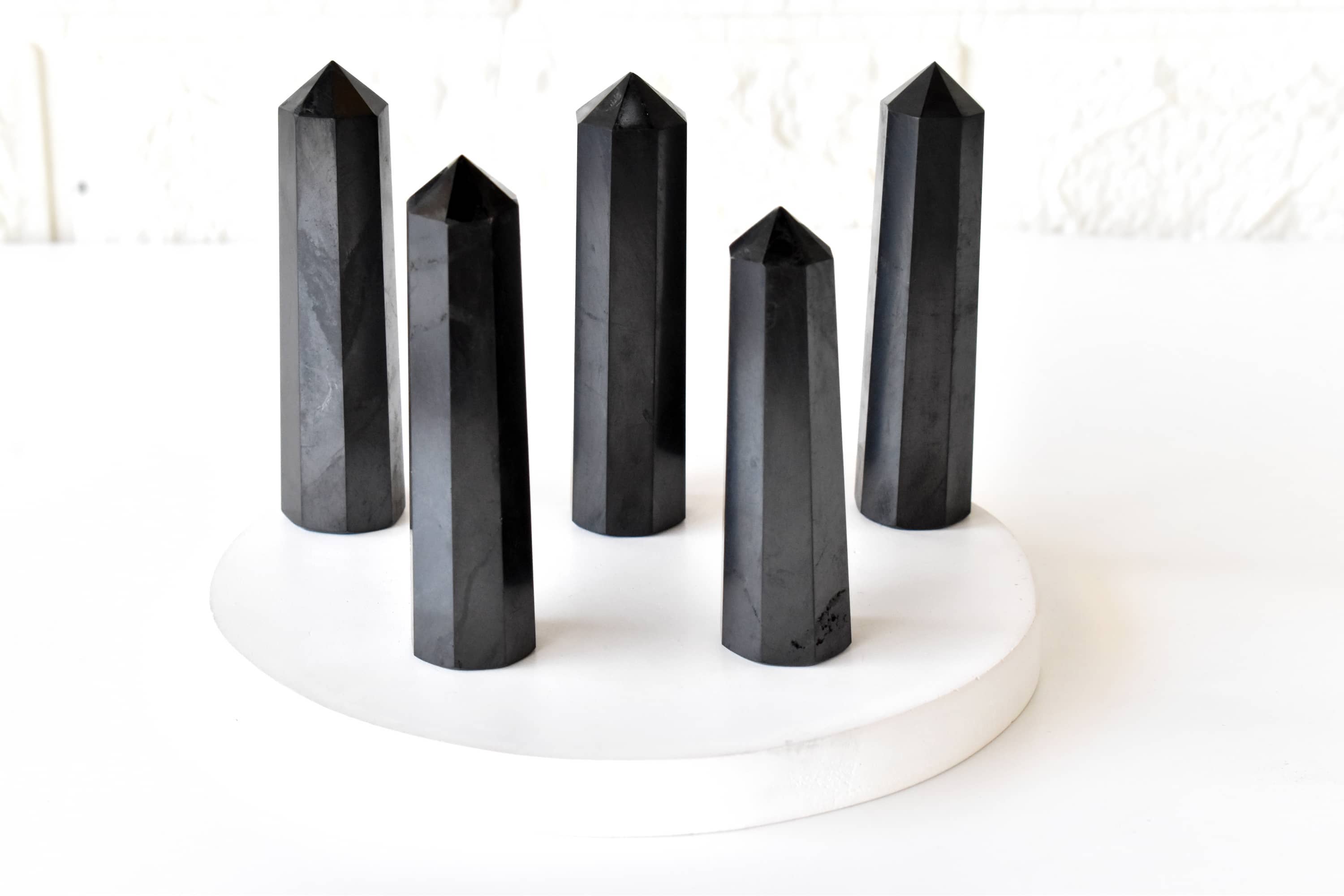 Black Shungite Tower Point (Purification and Inflammation)