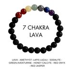 Lava Diffuser Bracelet, Lava with 7 Chakra Oil Diffuser