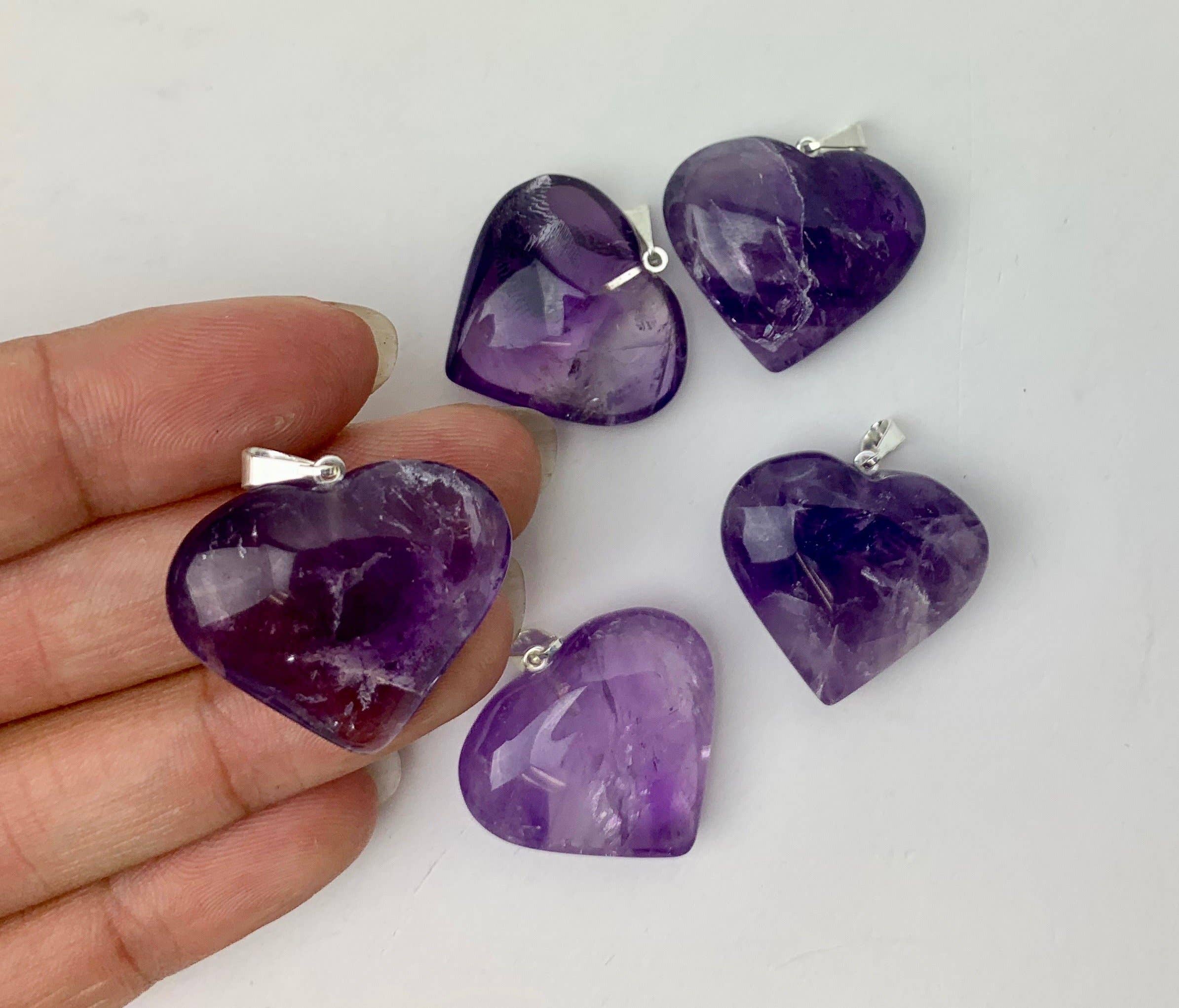 Crystal Heart Pendants | Choose a Stone!