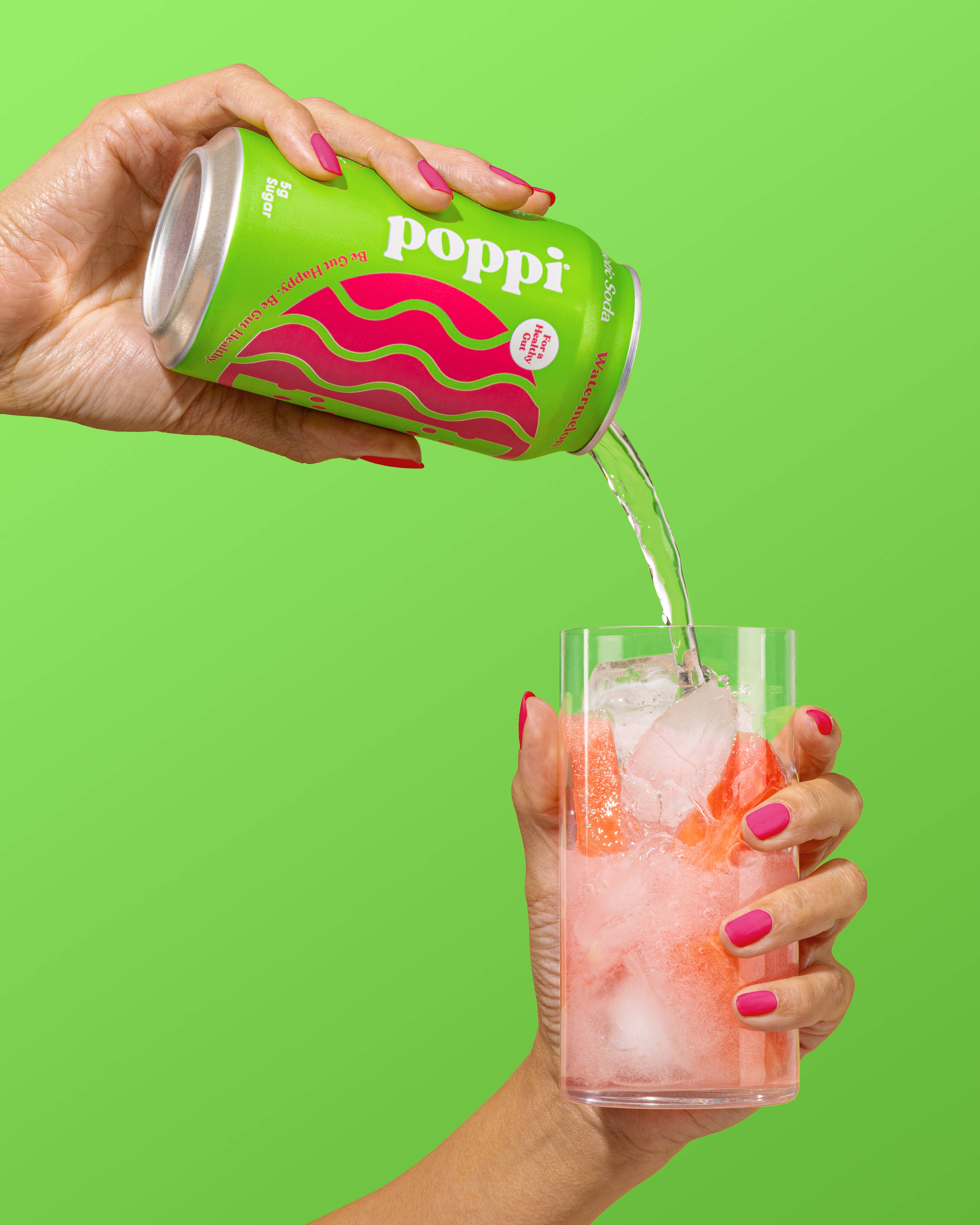 Poppi, Watermelon, A Healthy Sparkling Prebiotic Soda