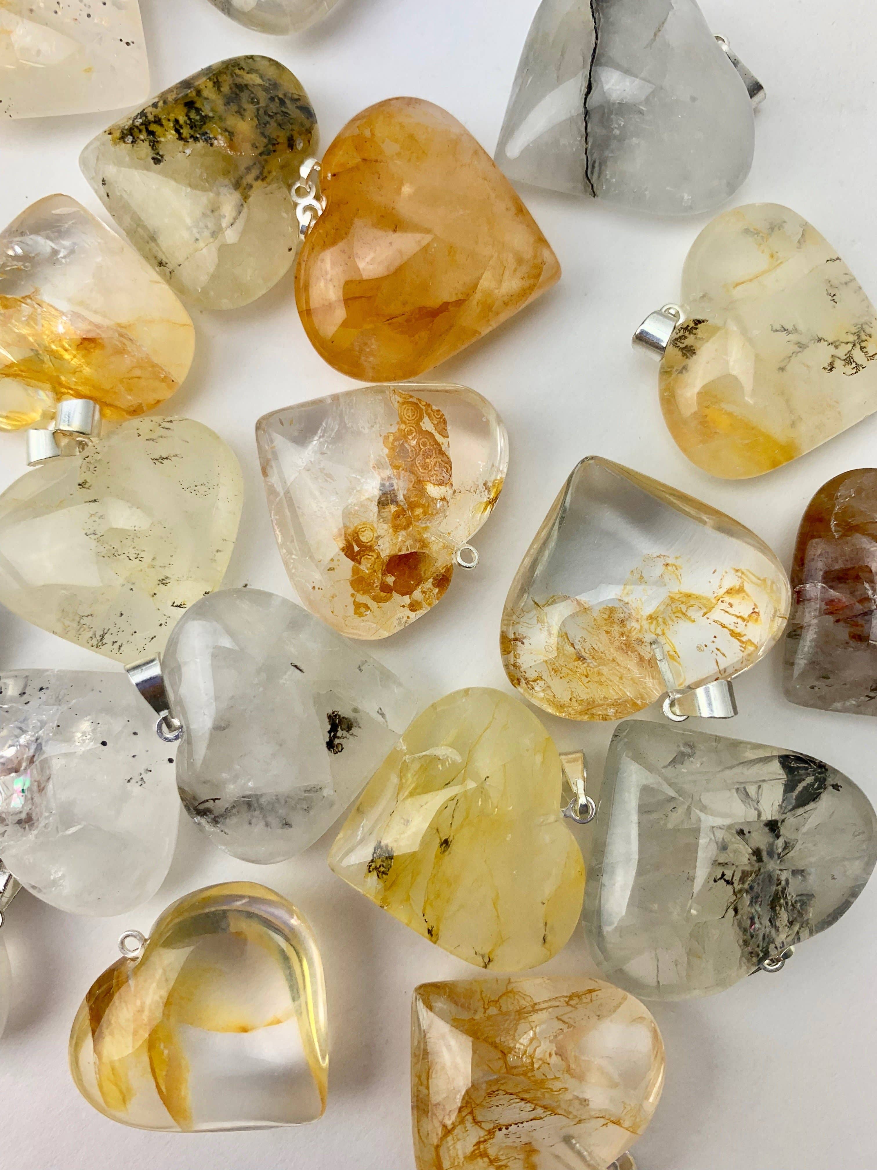 Crystal Heart Pendants | Choose a Stone!