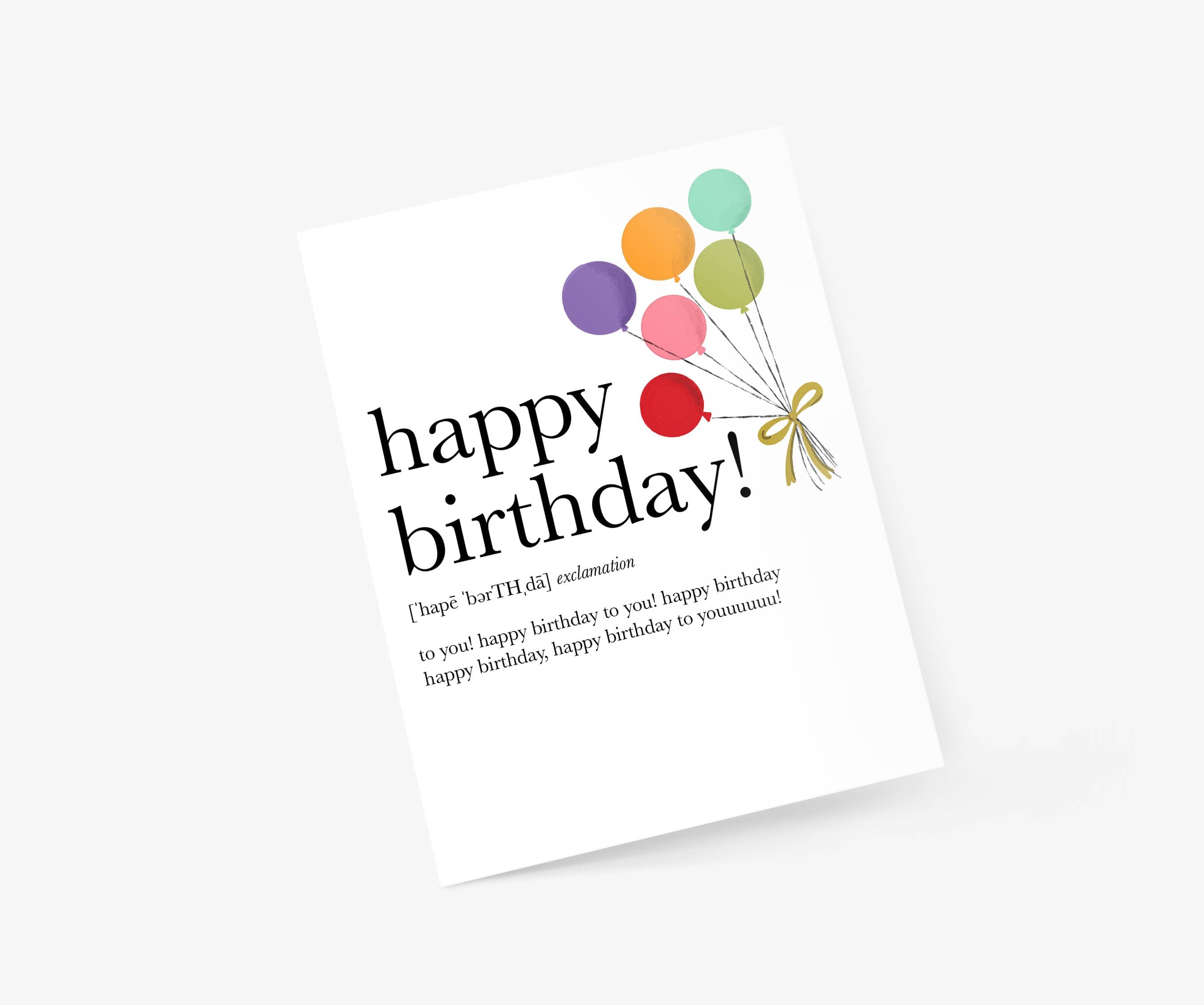 Happy Birthday Definition Illustrated - Birthday Card