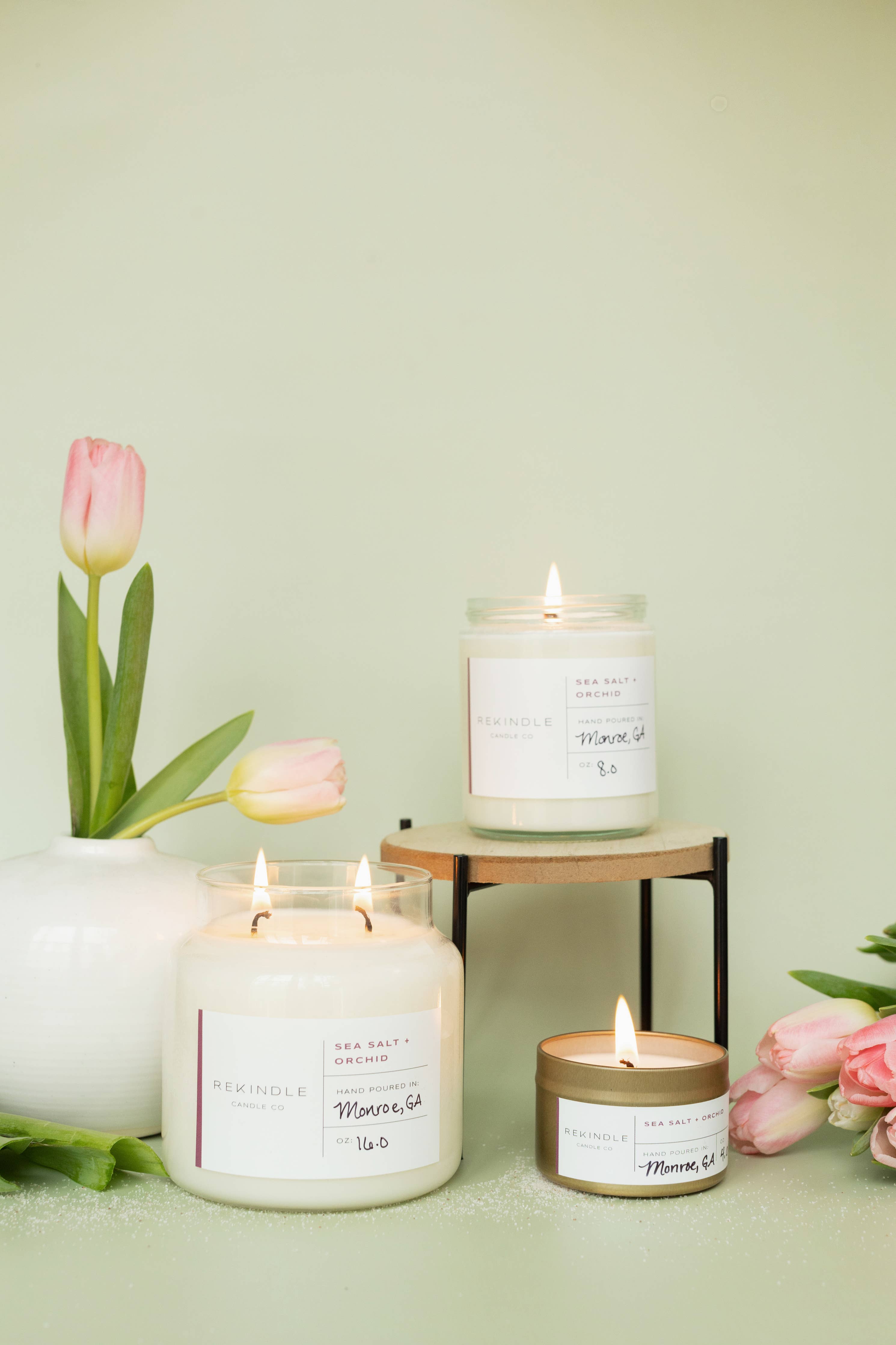 Sea Salt + Orchid Cotton Wick Soy Candle