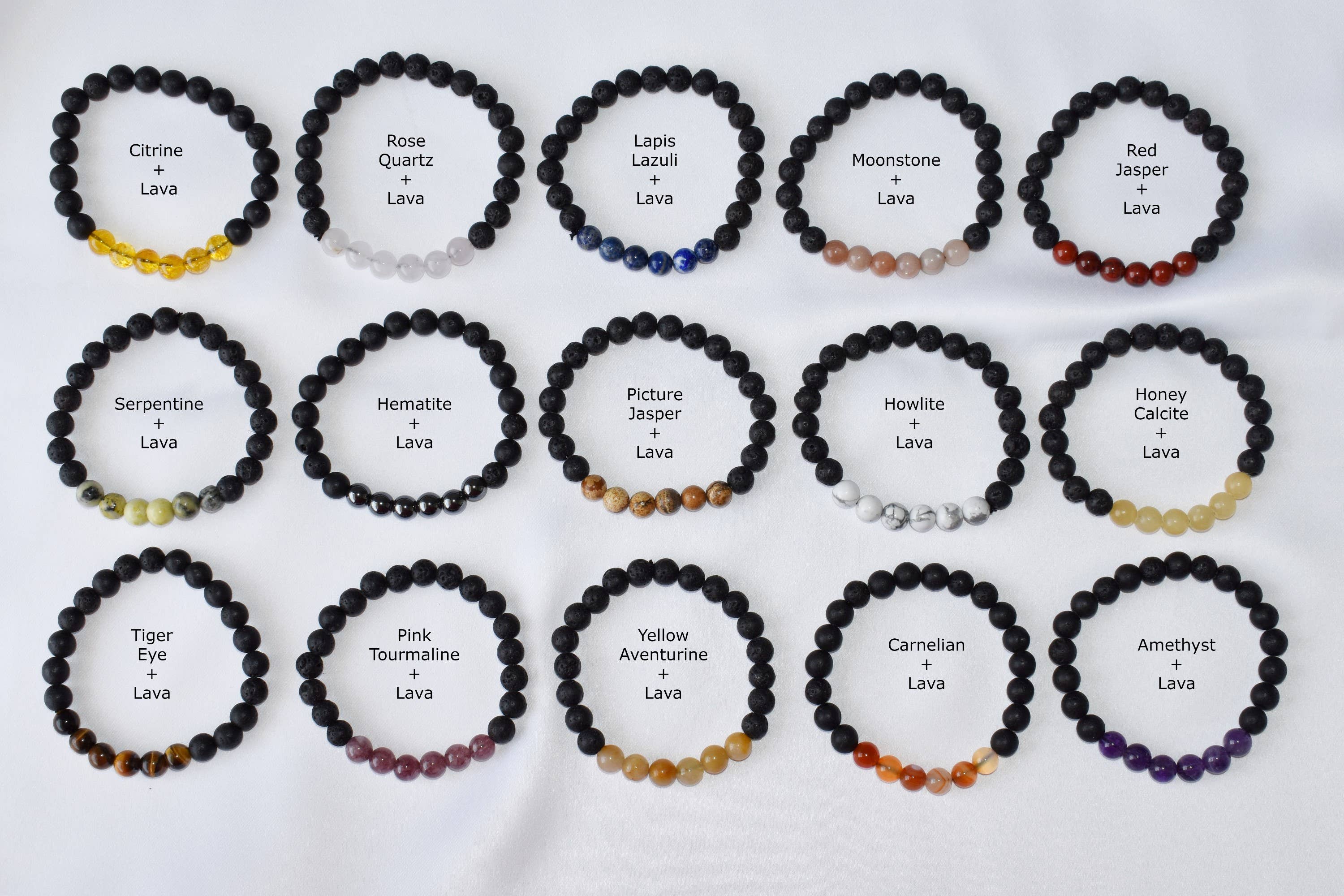 Lava Diffuser Bracelet, Lava with 7 Chakra Oil Diffuser