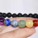 Lava Diffuser Bracelet, Lava with 7 Chakra Oil Diffuser