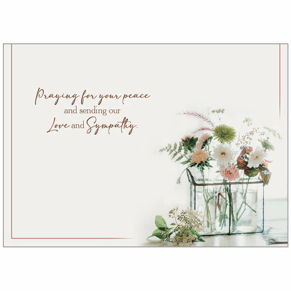 Flowers and Candle - Sympathy Scripture Card