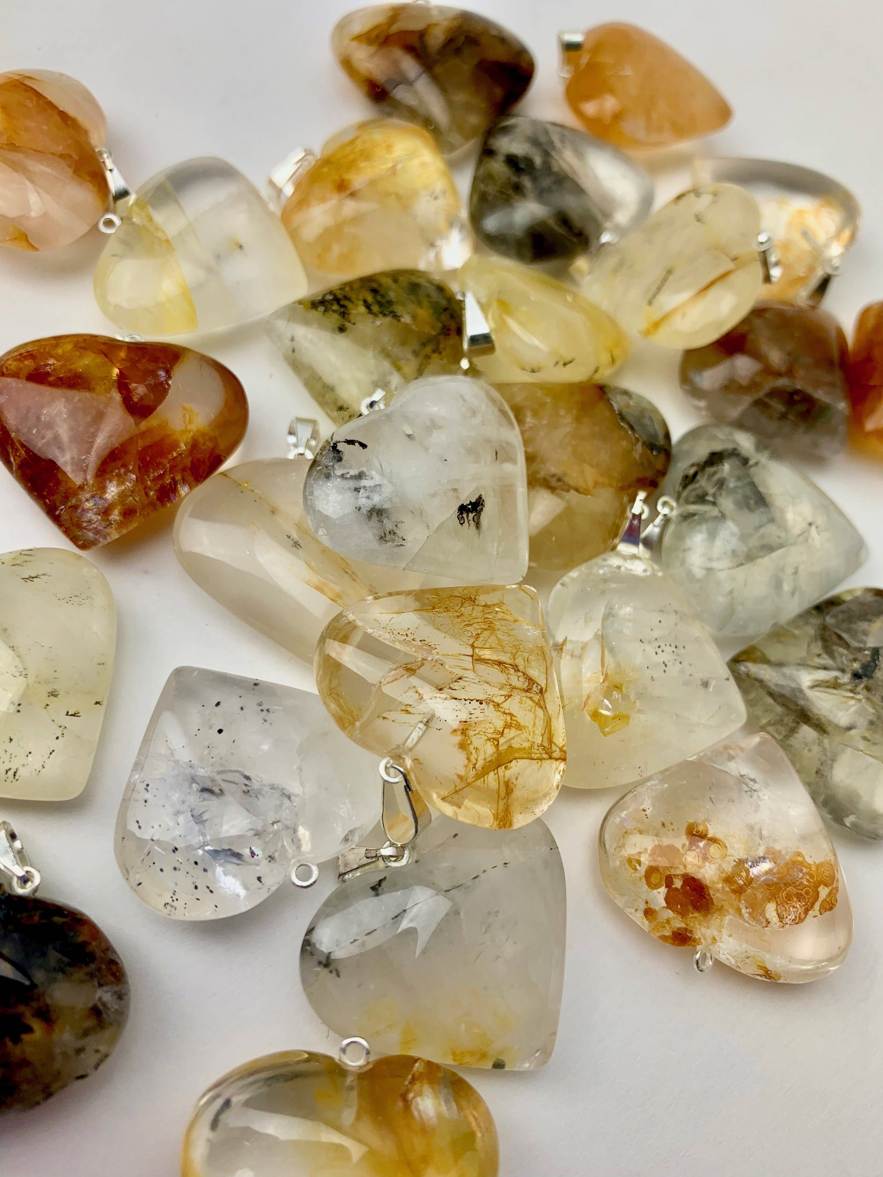 Crystal Heart Pendants | Choose a Stone!