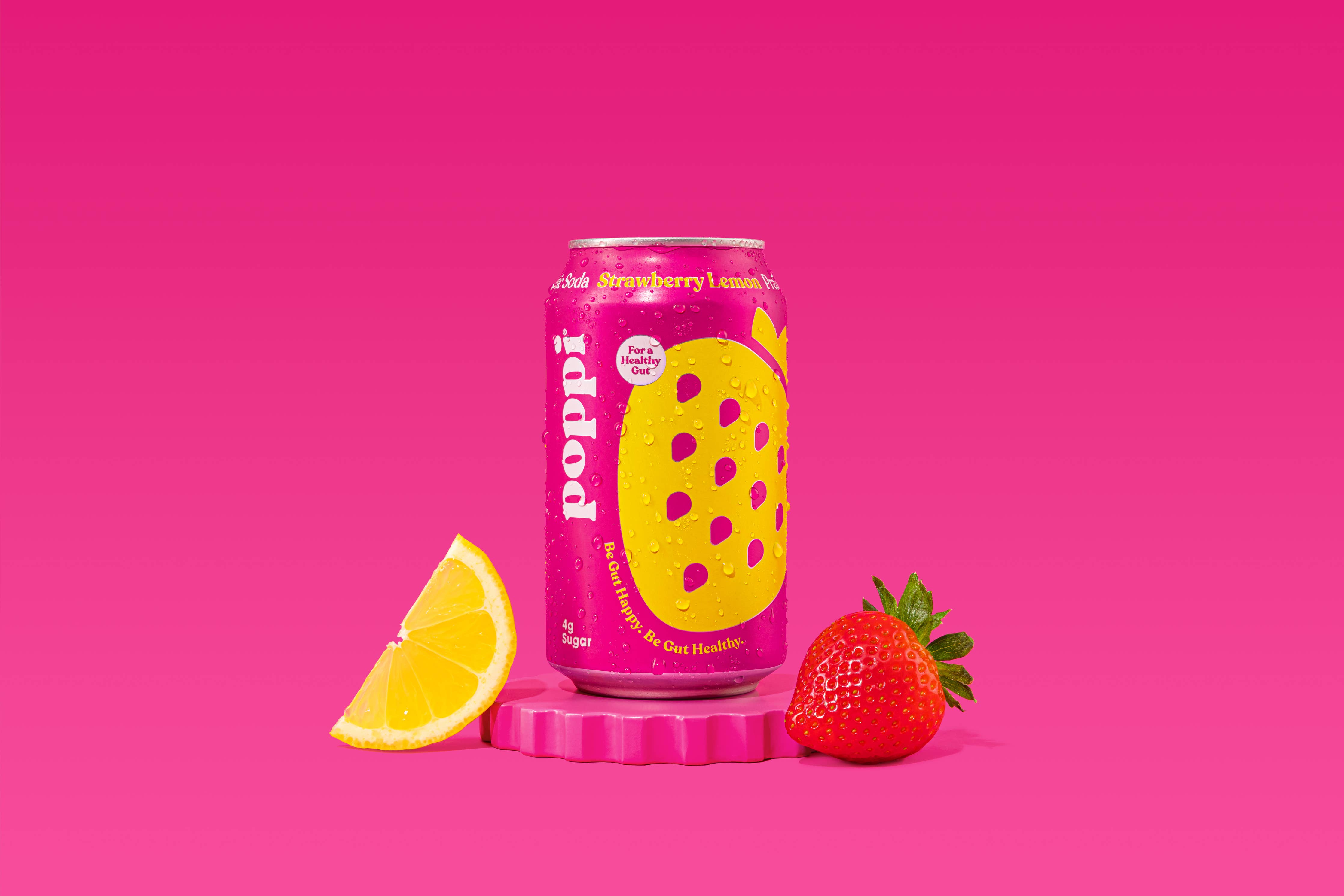 Poppi, Strawberry Lemon, A Healthy Sparkling Prebiotic Soda