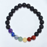 Lava Diffuser Bracelet, Lava with 7 Chakra Oil Diffuser