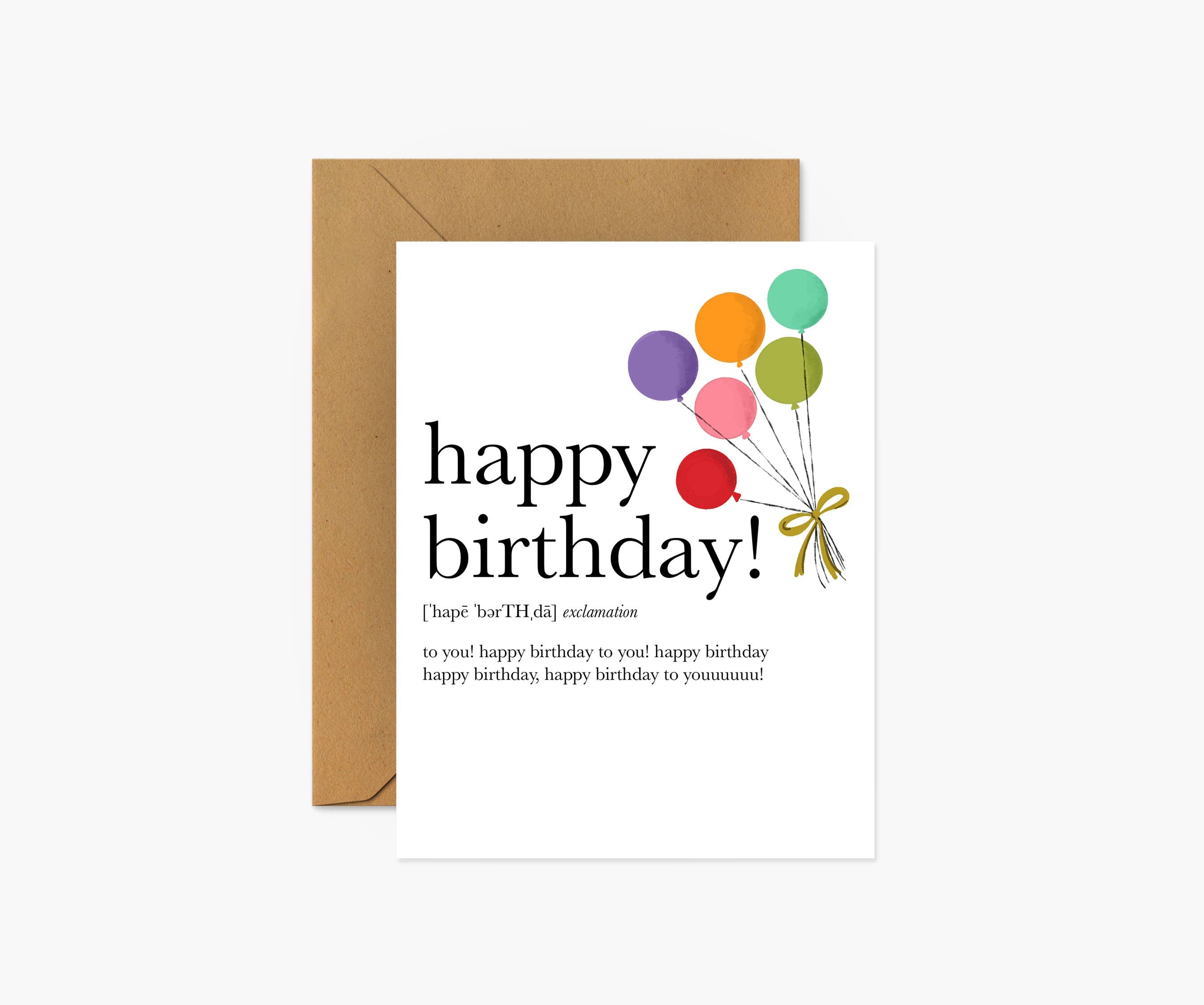 Happy Birthday Definition Illustrated - Birthday Card