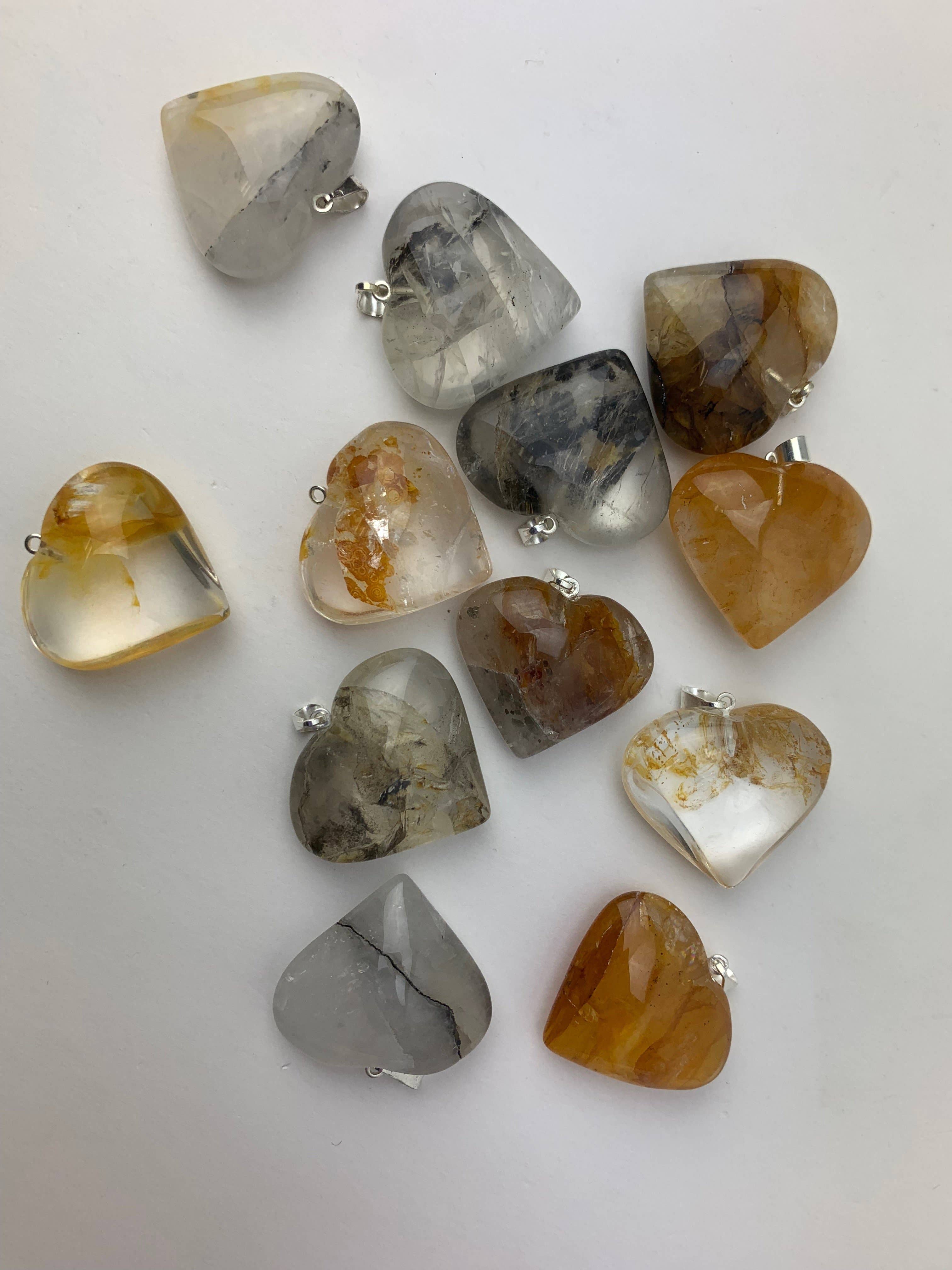 Crystal Heart Pendants | Choose a Stone!