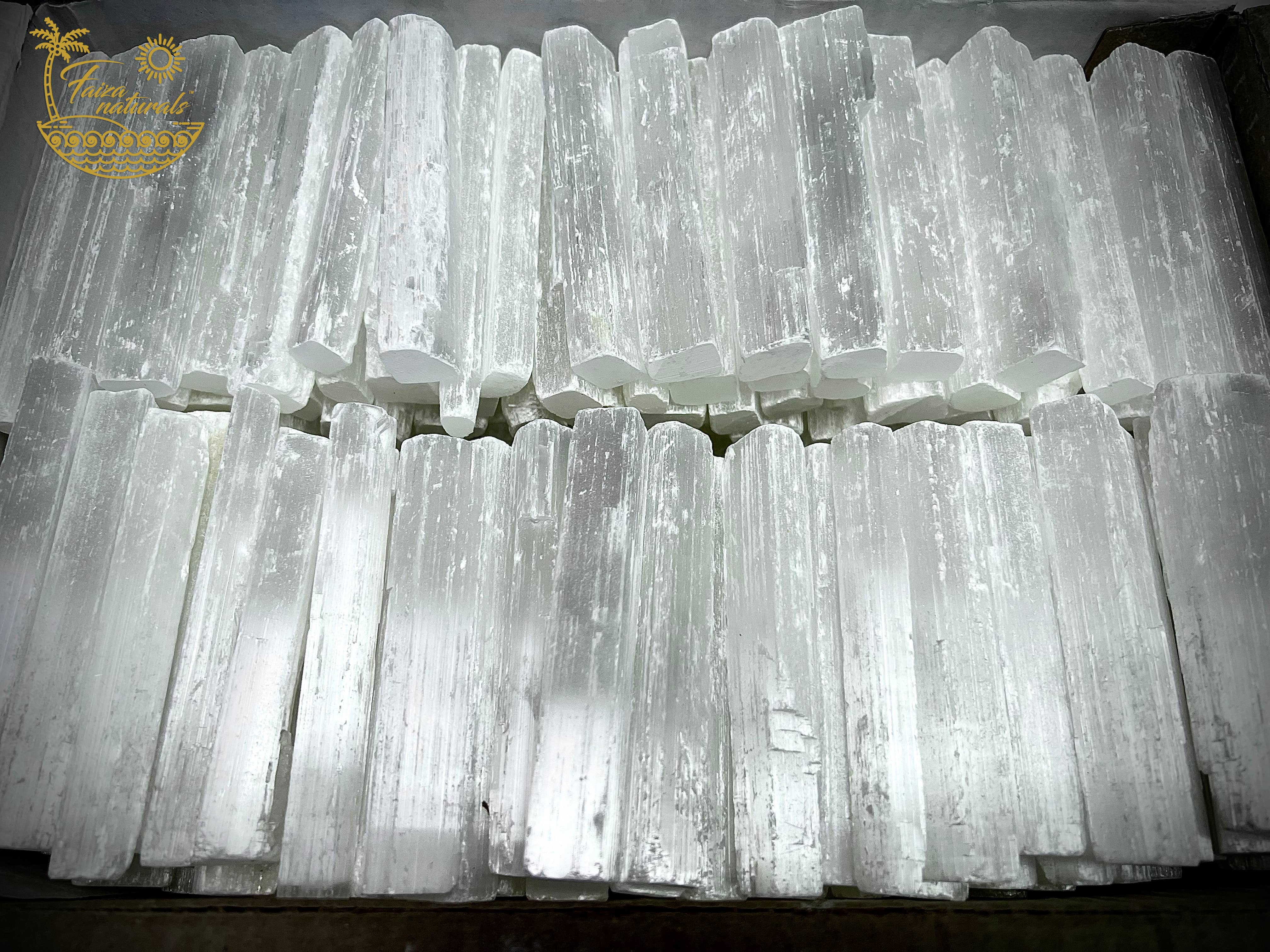 Selenite Crystal Wands (4 inch)  Imported from Morocco