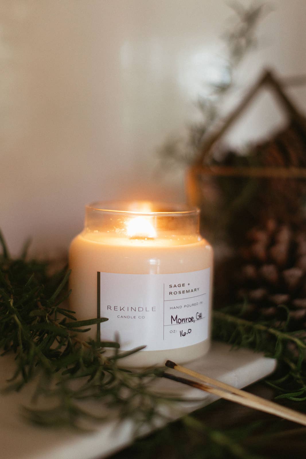 Sage + Rosemary Cotton Wick Soy Candle