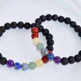 Lava Diffuser Bracelet, Lava with 7 Chakra Oil Diffuser