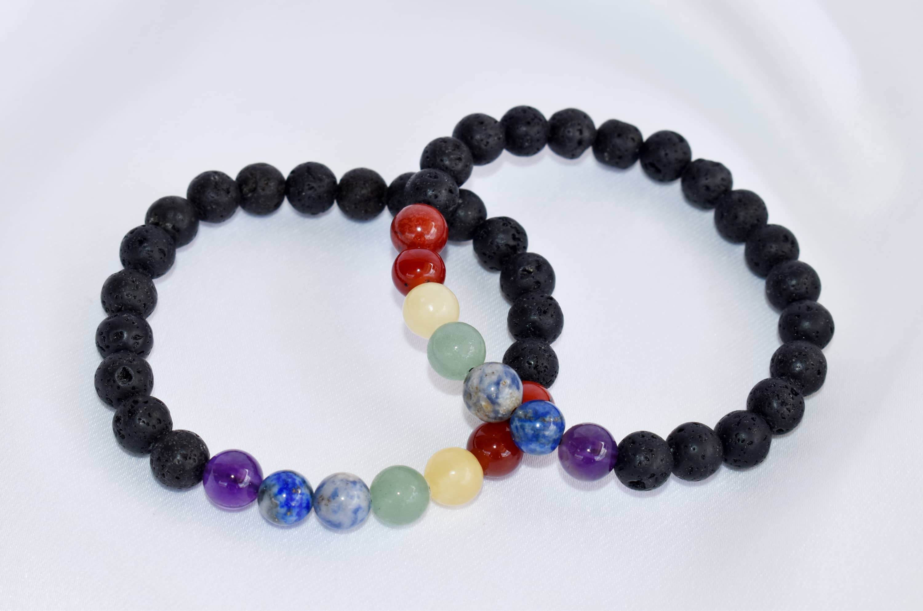 Lava Diffuser Bracelet, Lava with 7 Chakra Oil Diffuser